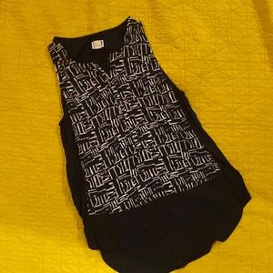 Converse sleeveless top - black and white pattern